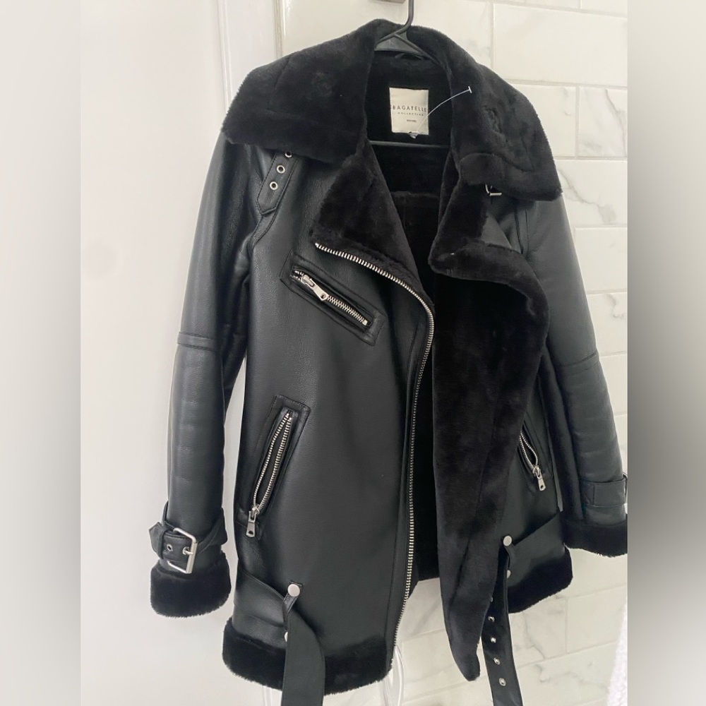 Black leather Moto jacket